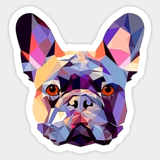 Geometric French Bulldog No. 2: Dark (on a no fill background) Sticker